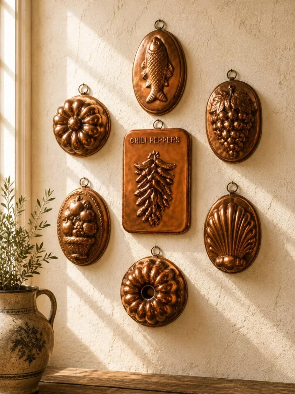 Rare Vintage Southwestern Style Copper Raised 